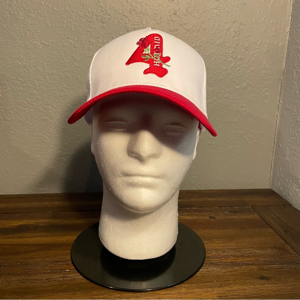 Men’s White and Red 4Hunnid Roses SnapBack Cap
